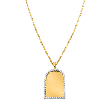 Small - 1.77 Ctw - 7.89 G Diamond Frame Memory Pendant in 10k Yellow Gold 1.77 Ctw
